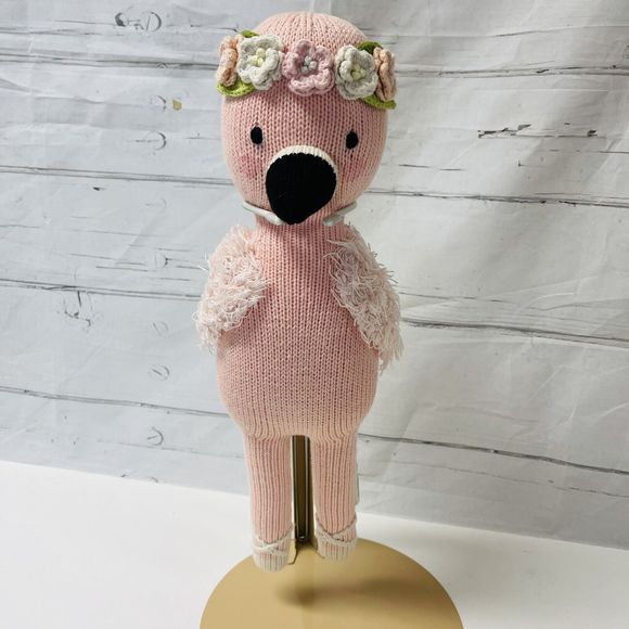 Cuddle And Kind Penelope Flamingo Pink Flowers 13” Stuff Animal Plush Lovey - Picture 1 of 8